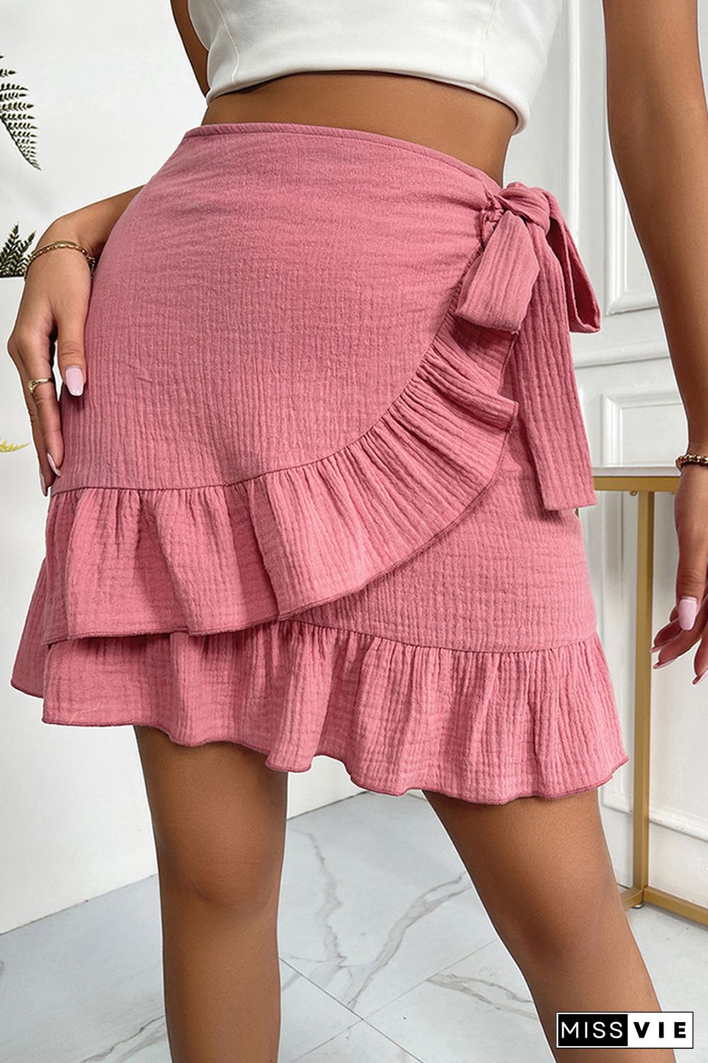 Ruffled Zip Tie Skirt Wholesale