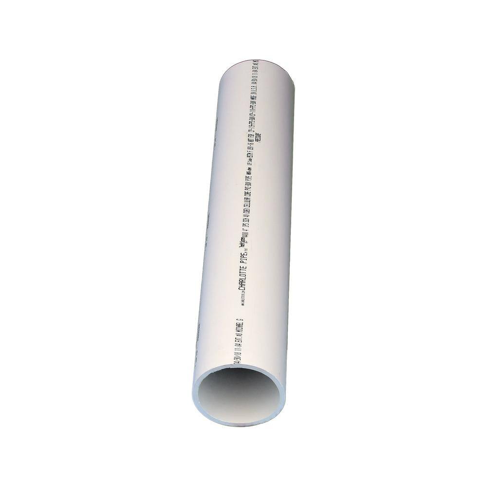 Charlotte Pipe 6 in. x 10 ft. PVC DWV Schedule 40 Foam Core Pipe PVC 04600 0600