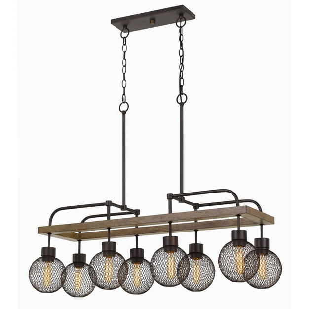 X 14 75 quot Metal Forio Chandelier With Mesh Round Shade Brown Cal Lighting