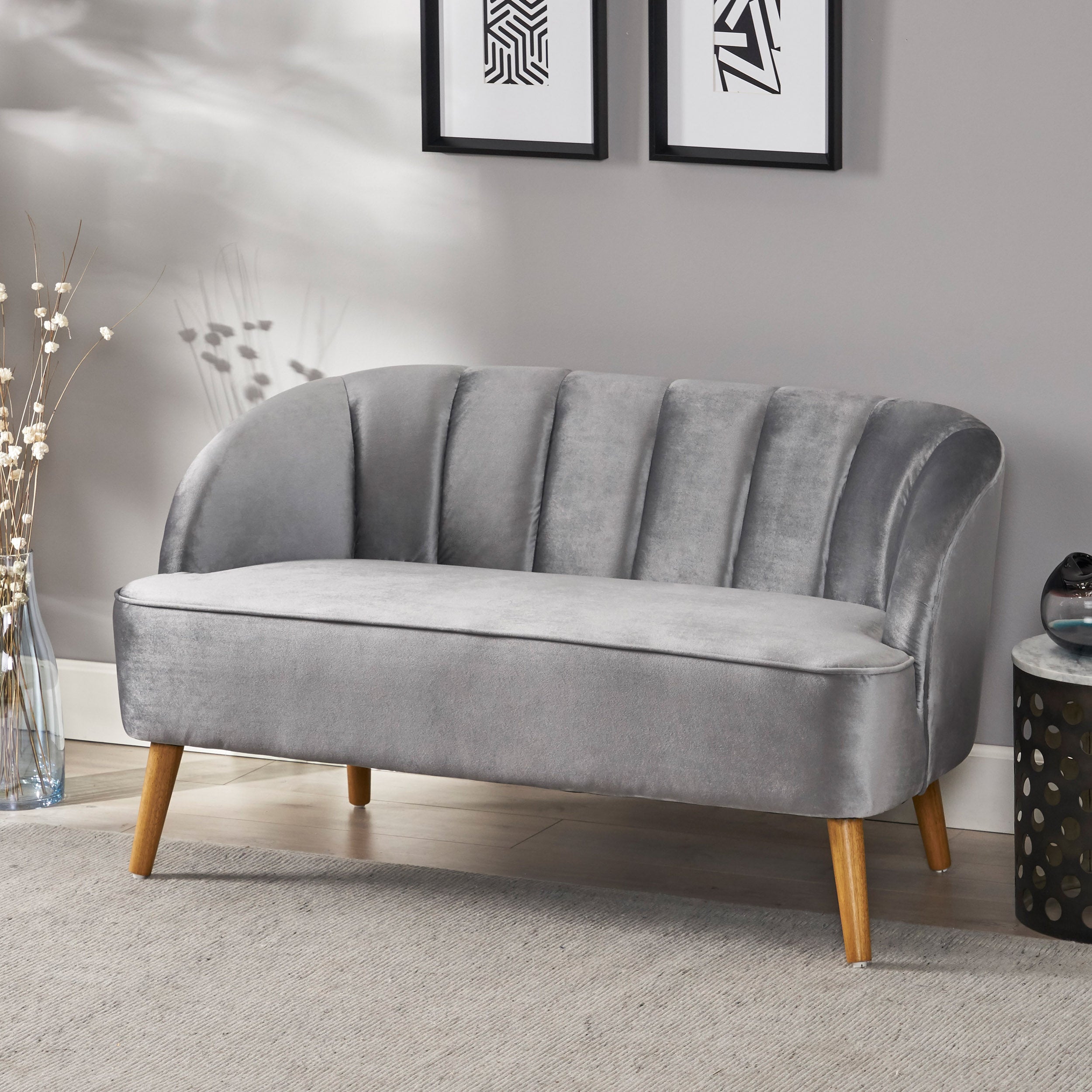 Scarlett Modern New Velvet Settee