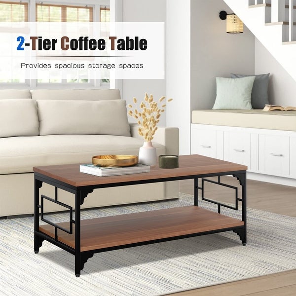 Coffee Tables with storage，end table for living room farmhouse coffee table - 24