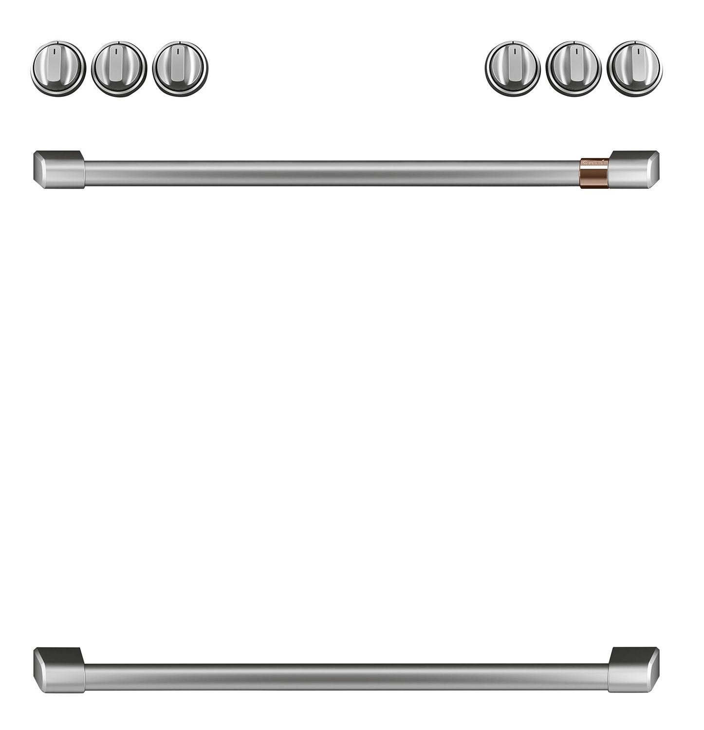 Cafe Brushed Stainless Front Control Gas Knobs And Handles