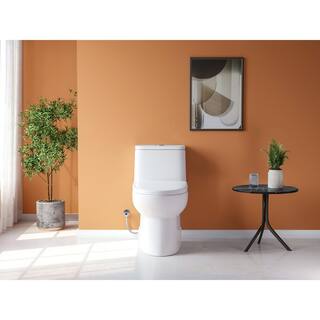 Hanikes One-Piece 1.11.6 GPF Dual Flush Elongated Toilet in White Seat Included WaterSense Toilet AR134E