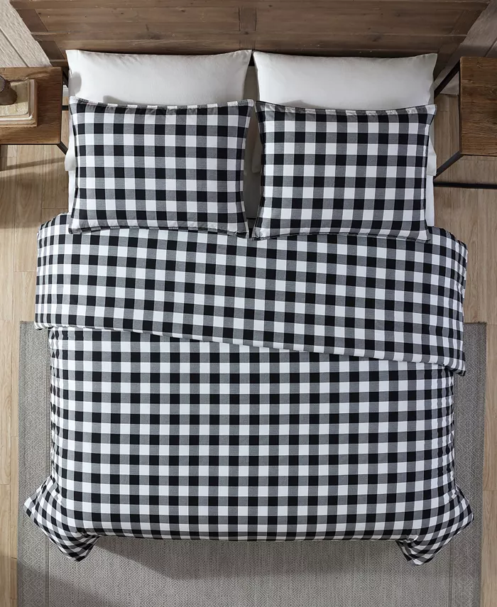 Eddie Bauer Mountain Plaid Cotton Reversible 2 Piece Duvet Cover Set， Twin