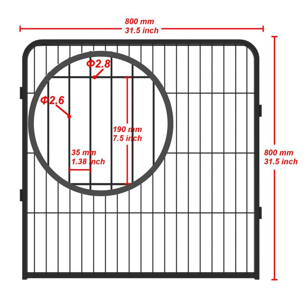 Tatayosi Coverage Area 0.002-Acre Wireless 16-Panels Large outdoor Iron Puppy Dog Fence Pet Dog Playpen J-Y-W24138332