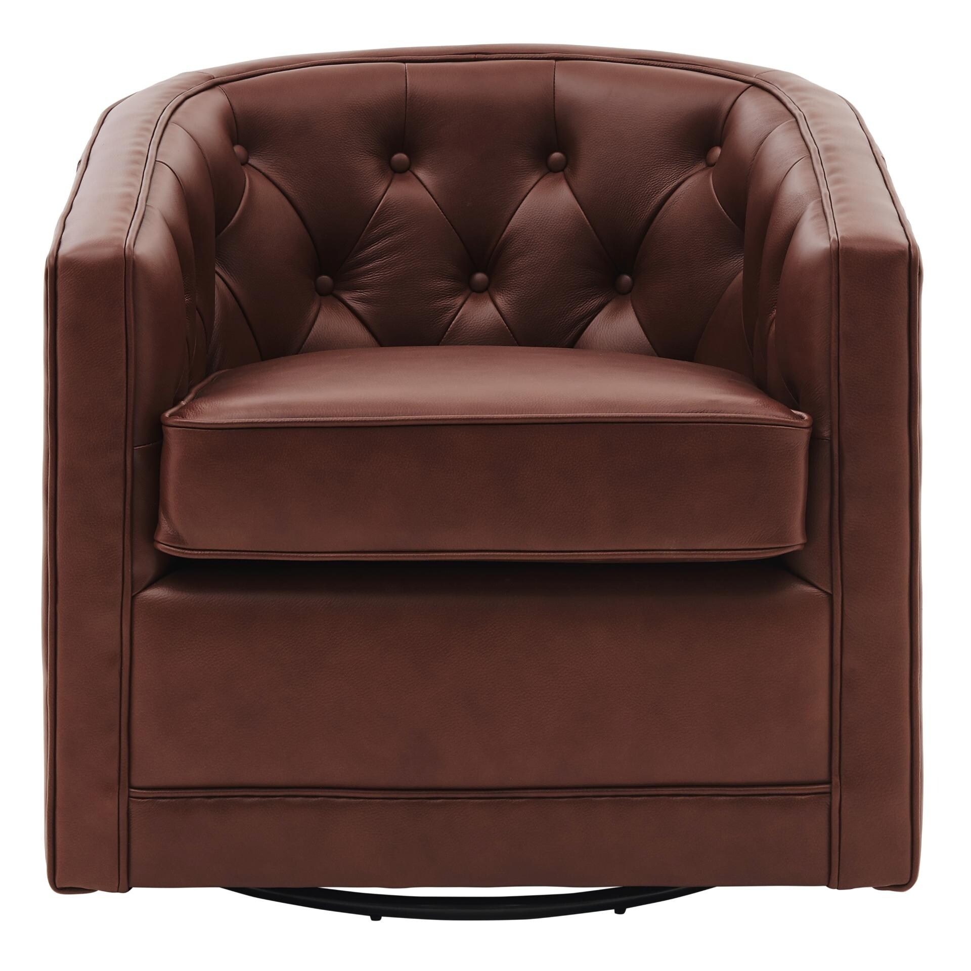 Walsh Top Grain Leather Swivel Chair