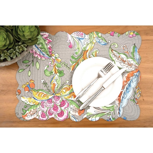 C amp f Home Frey Quilted Reversible Colorful Paisley Placemat Set Of 6