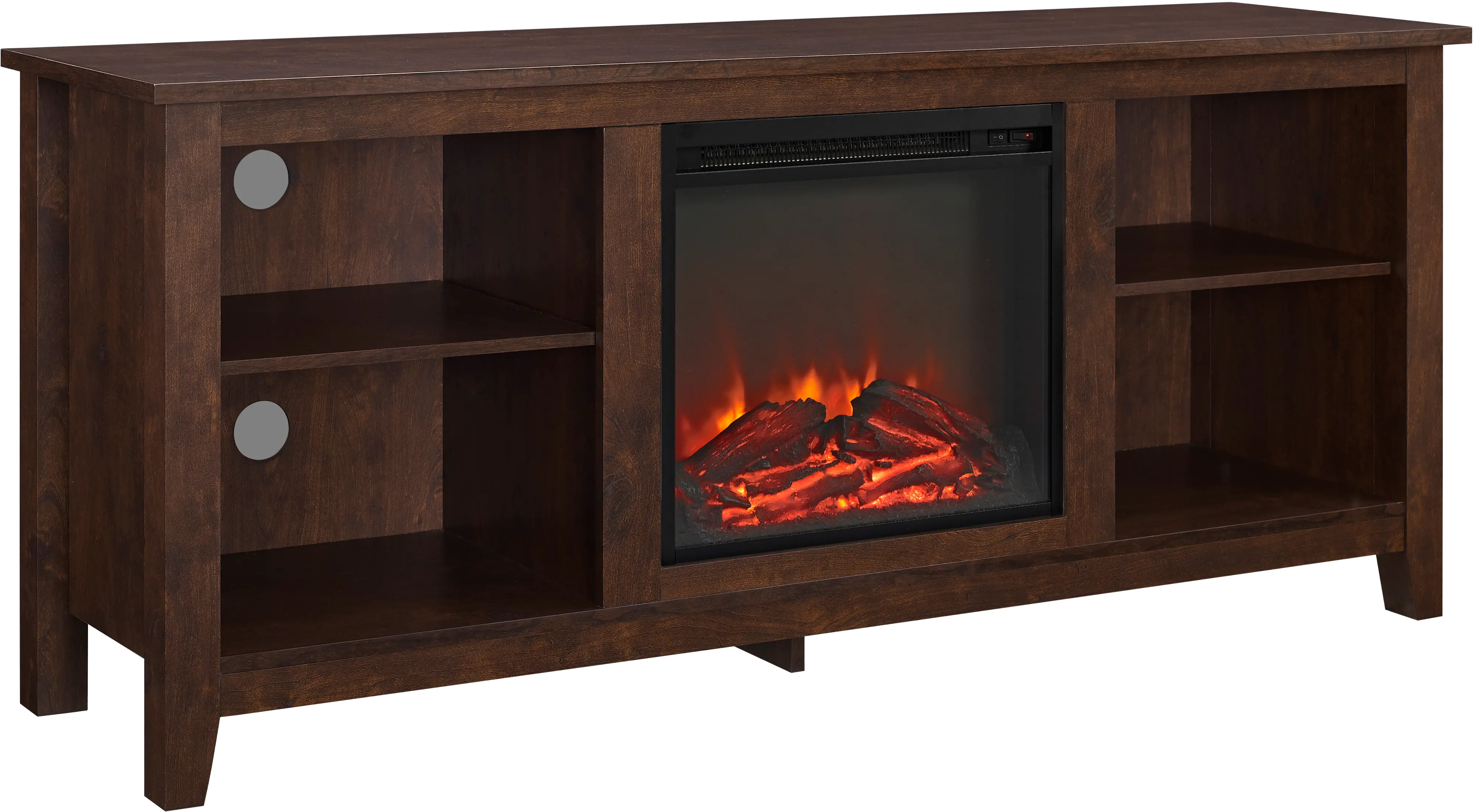 Brown 58 Inch Traditional Fireplace TV Stand - Walker Edison