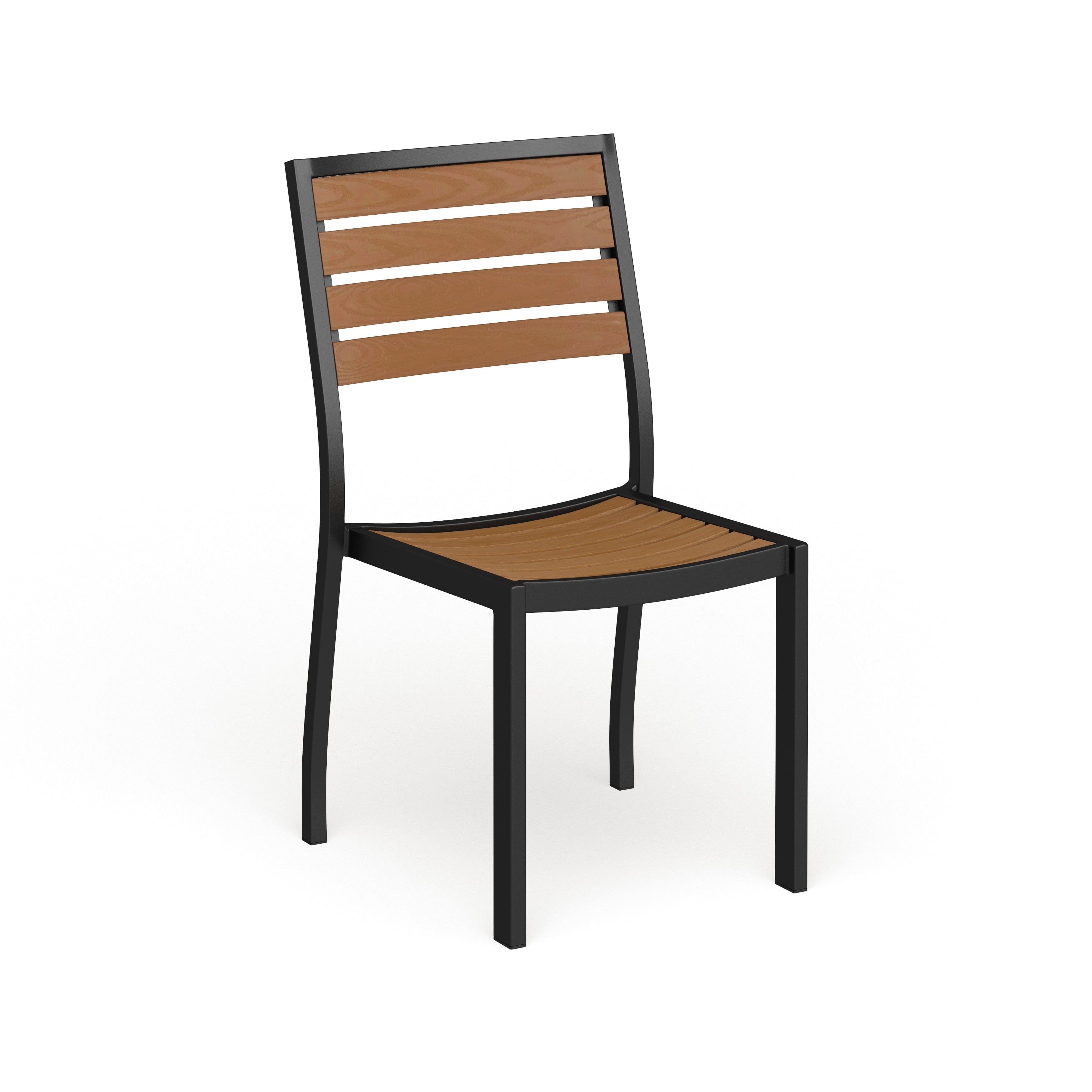 Flash Furniture Outdoor Faux Teak Side Chair with Poly Slats - Teak Patio Chair