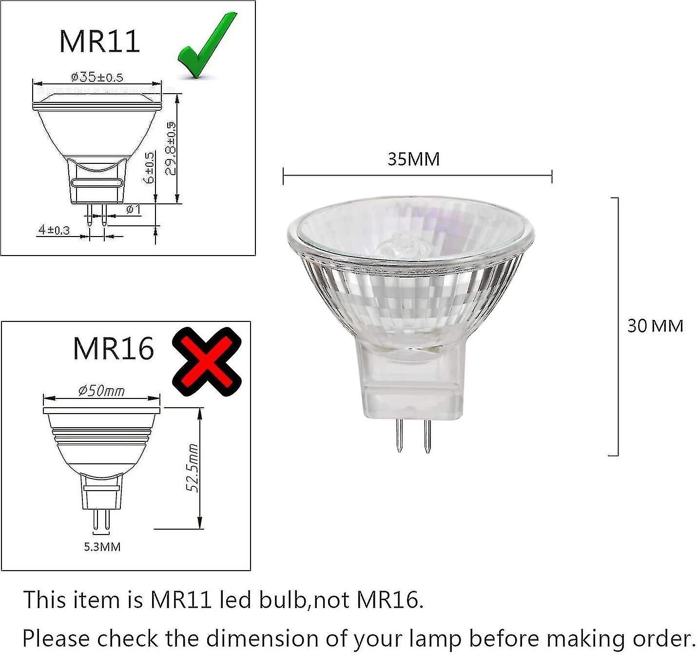 12v 35w Halogen Lamps Gu5.3 Spot Base Warm White， Dimmable， Pack Of 8