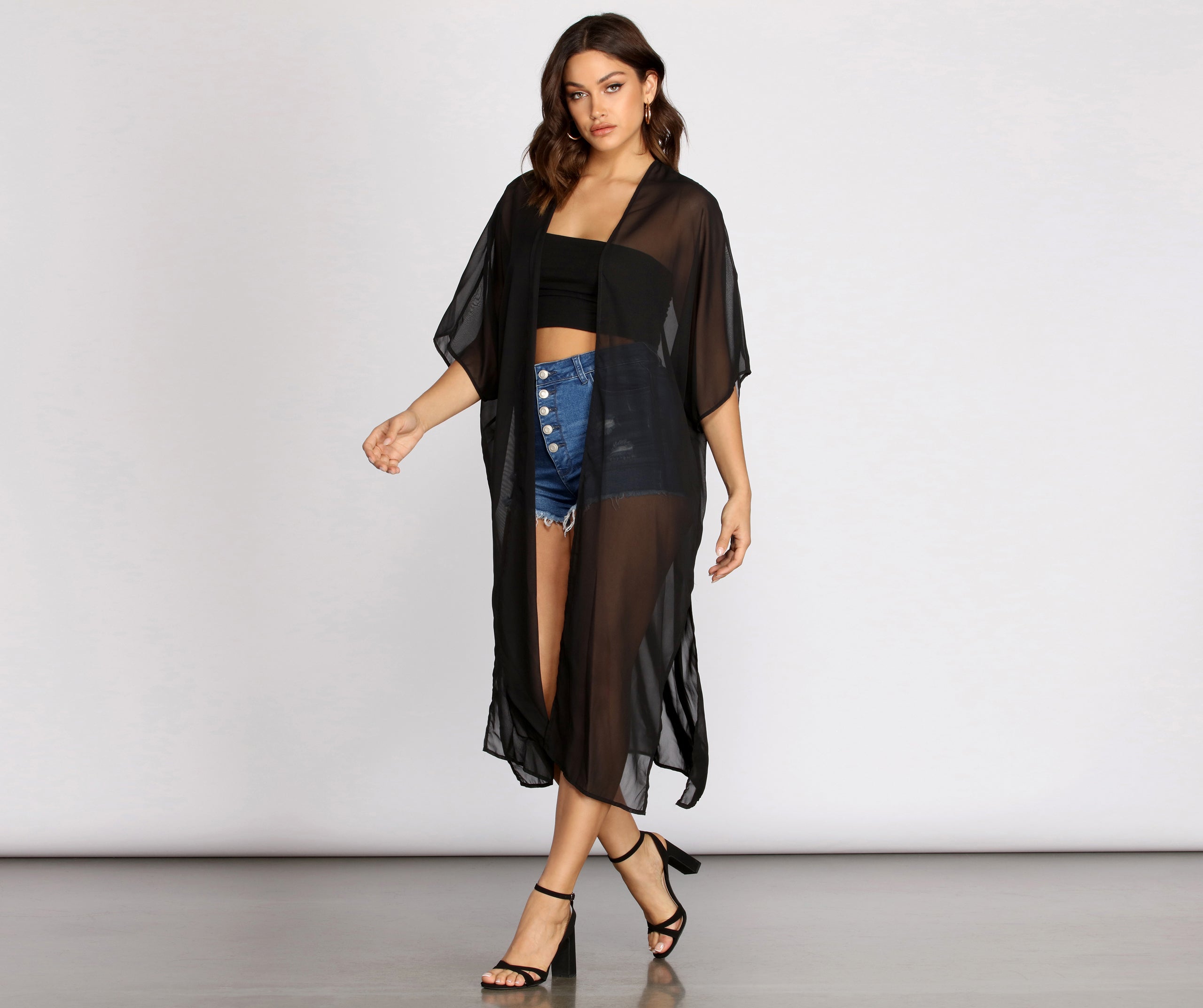 Layered In Style Chiffon Kimono