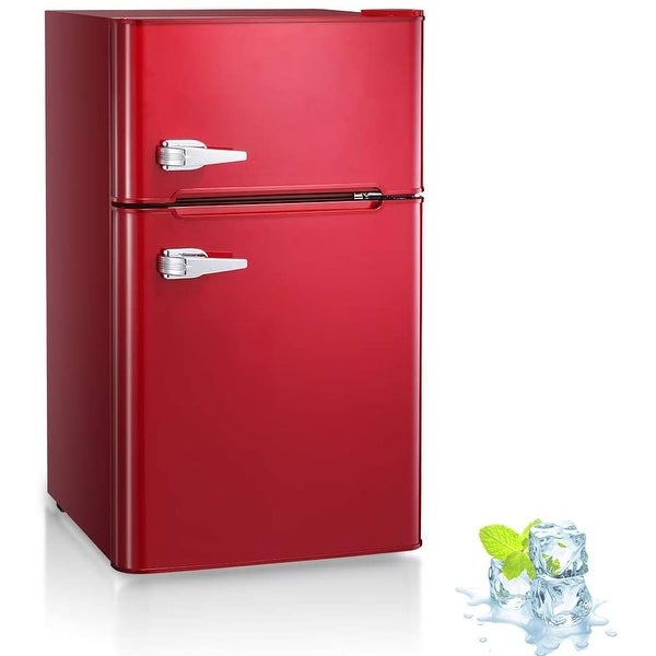 3.2 Cu.Ft Freestanding Compact Refrigerator with Freezer，2 Doors