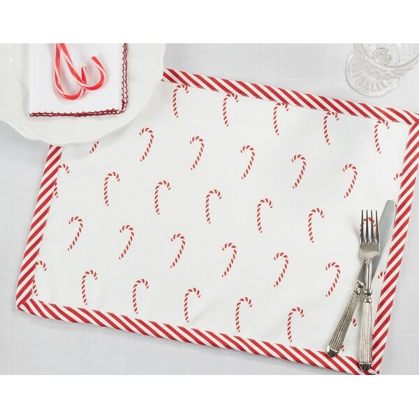 Table Mats With Candy Cane Design (Set of 4)