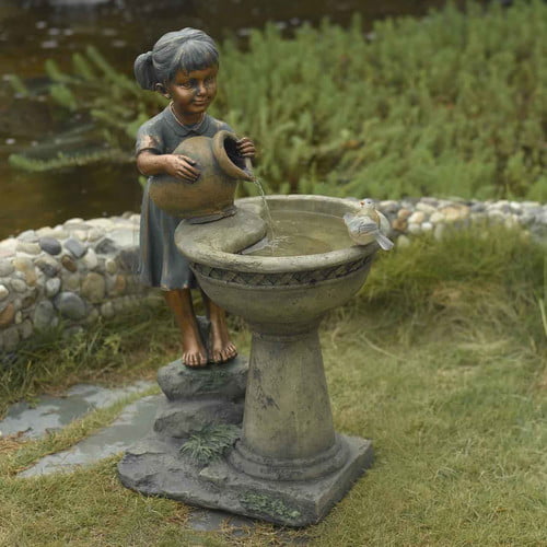 Jeco Inc. Resin/Fiberglass Versando Bird Bath Outdoor Water Fountain