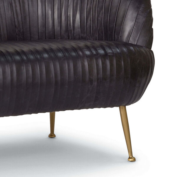 Beretta Black Leather Sofa