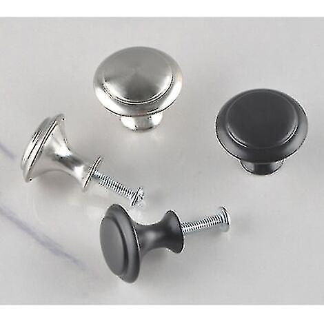 20 Pcs Metal Drawer Knobs Satin Stainless Steel Look Kitchen Cupboard Door Knobs Silver Round Furnit