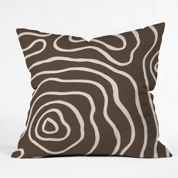 Alisa Galitsyna Topographic Map Throw Pillow Brown Deny Designs