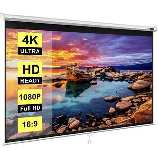 VIVOHOME 100 in. Manual Pull Down Projector Screen X002CMJAQF