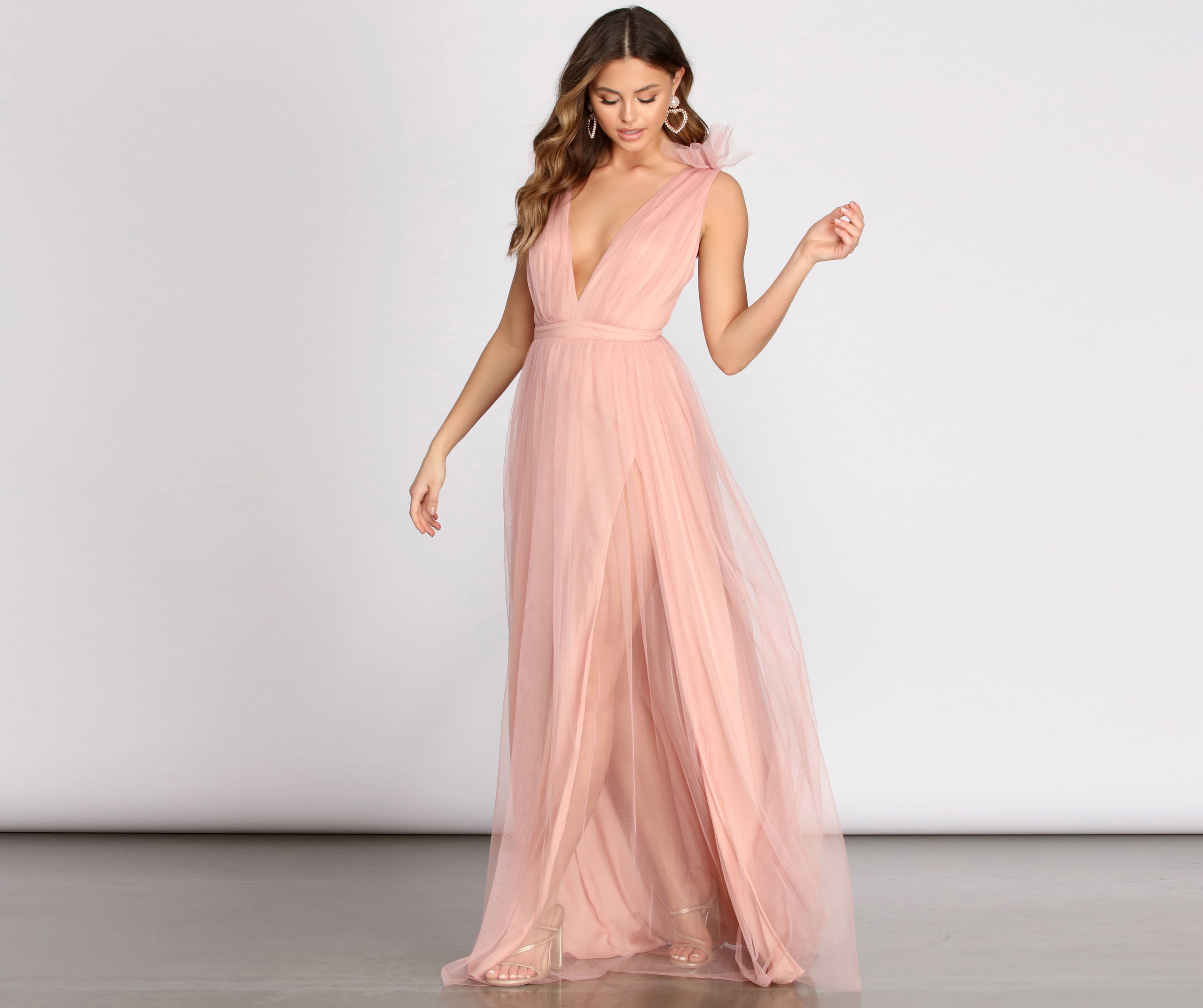 Tatyana Tulle Ruffle A-Line Dress