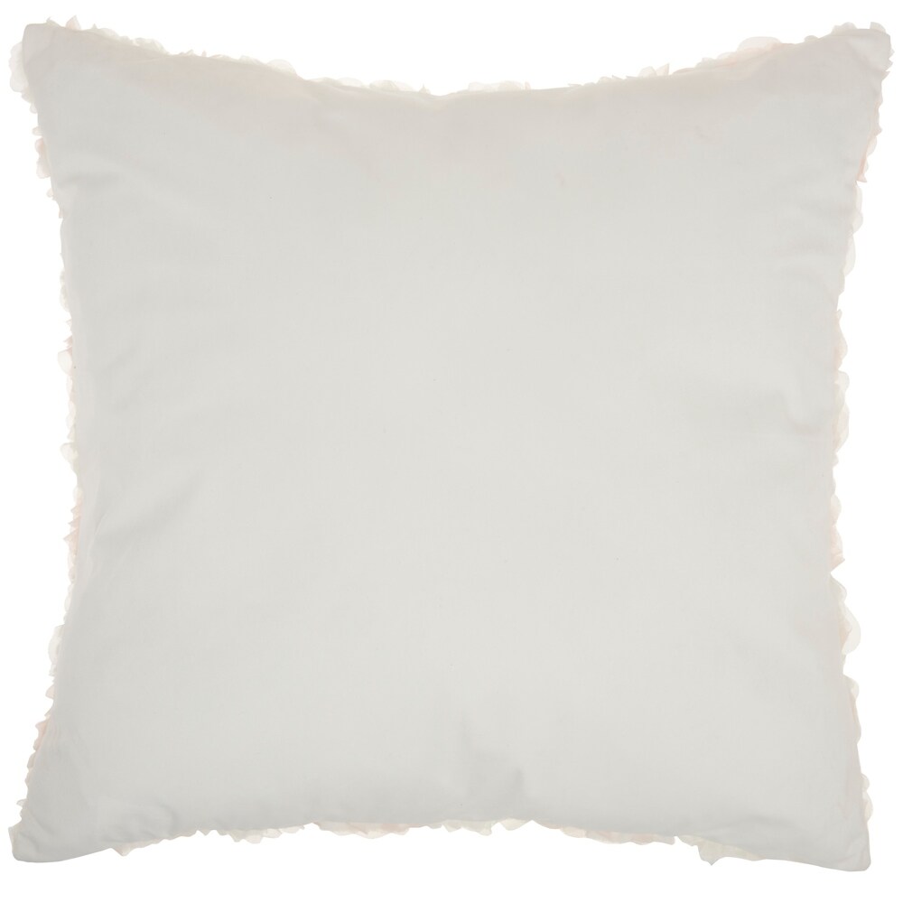 Mina Victory Fur Ivory Throw Pillow  (14\