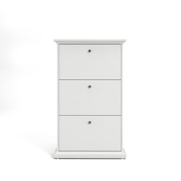 Porch and Den Virginia Contemporary 3-Drawer White Shoe Storage Cabinet - - 11860007