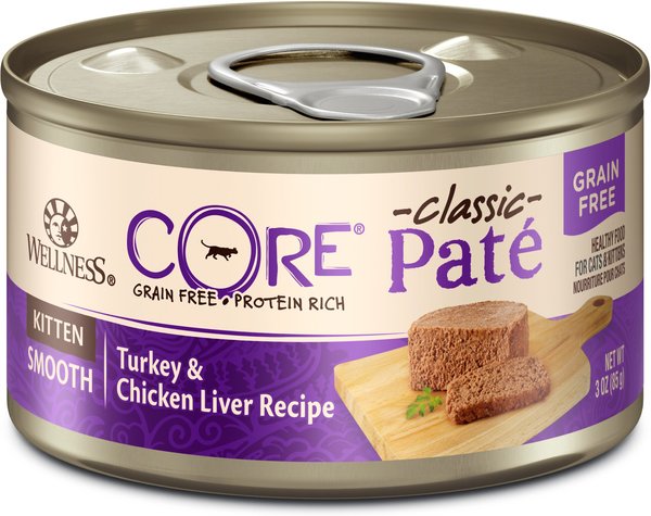 Wellness CORE Natural Grain-Free Turkey and Chicken Liver Pate Canned Kitten Food