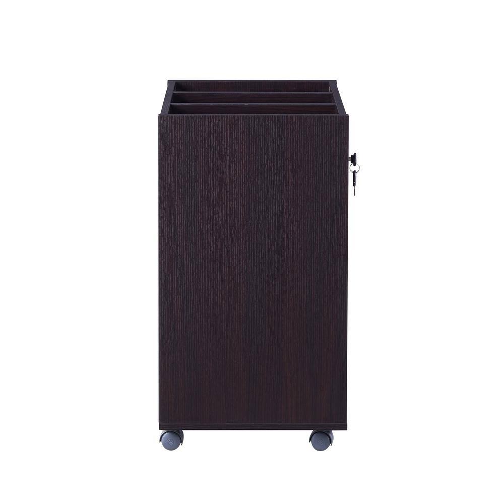 Furniture of America Sabant Espresso Mobile Decorative Vertical File Cabinet With Locking Drawers IDI-212853