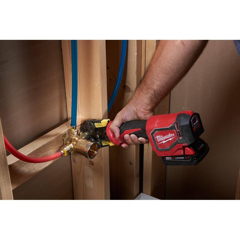 MW M18 18- volt Lithium-Ion Cordless Short Throw PEX Press Tool Kit with M12 PVC Shear Kit 2674-22P-2470-21