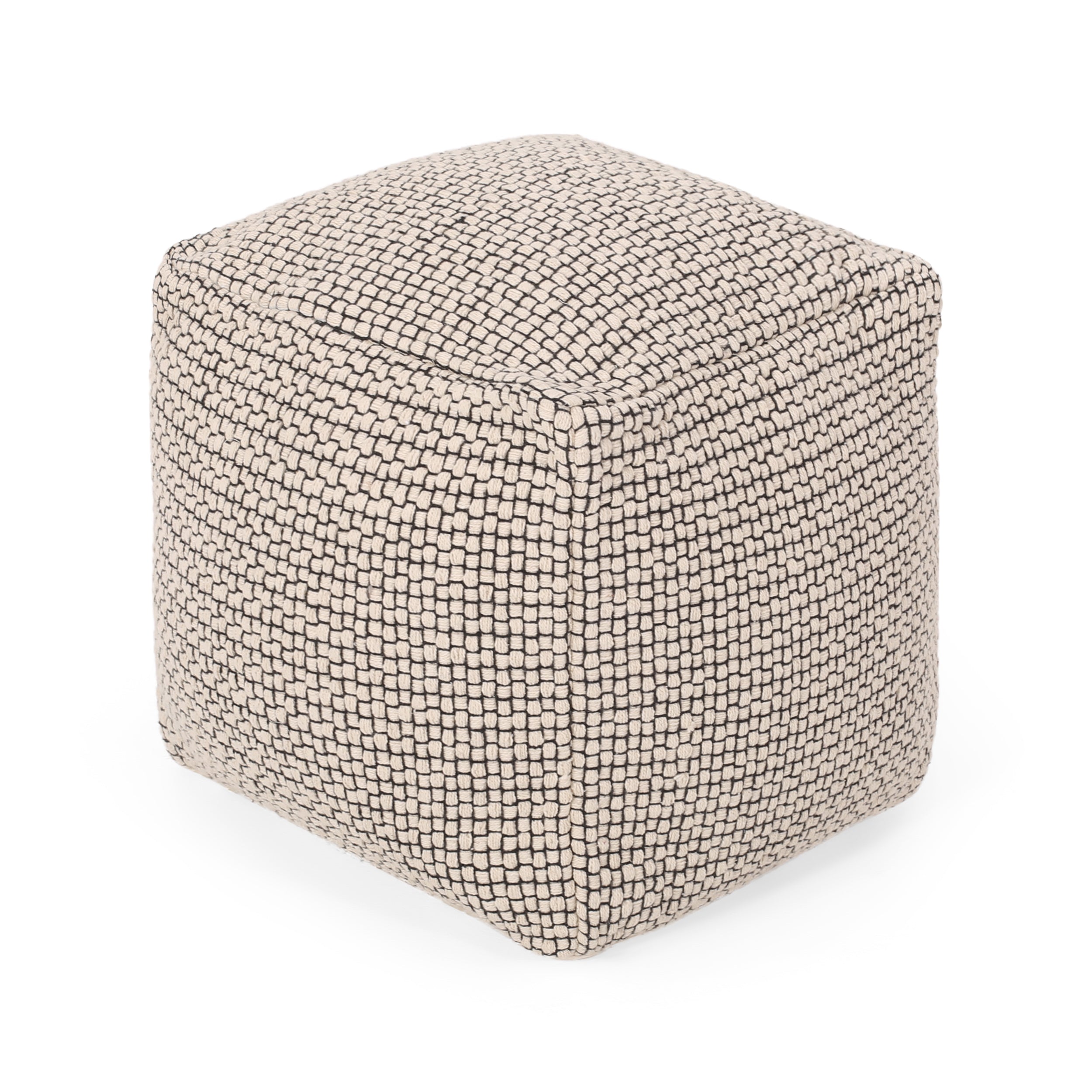 Maclain Boho Fabric Cube Pouf