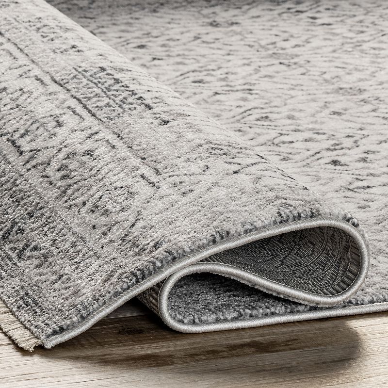 nuLoom Michelle Distressed Vintage Bordered Fringe Area Rug