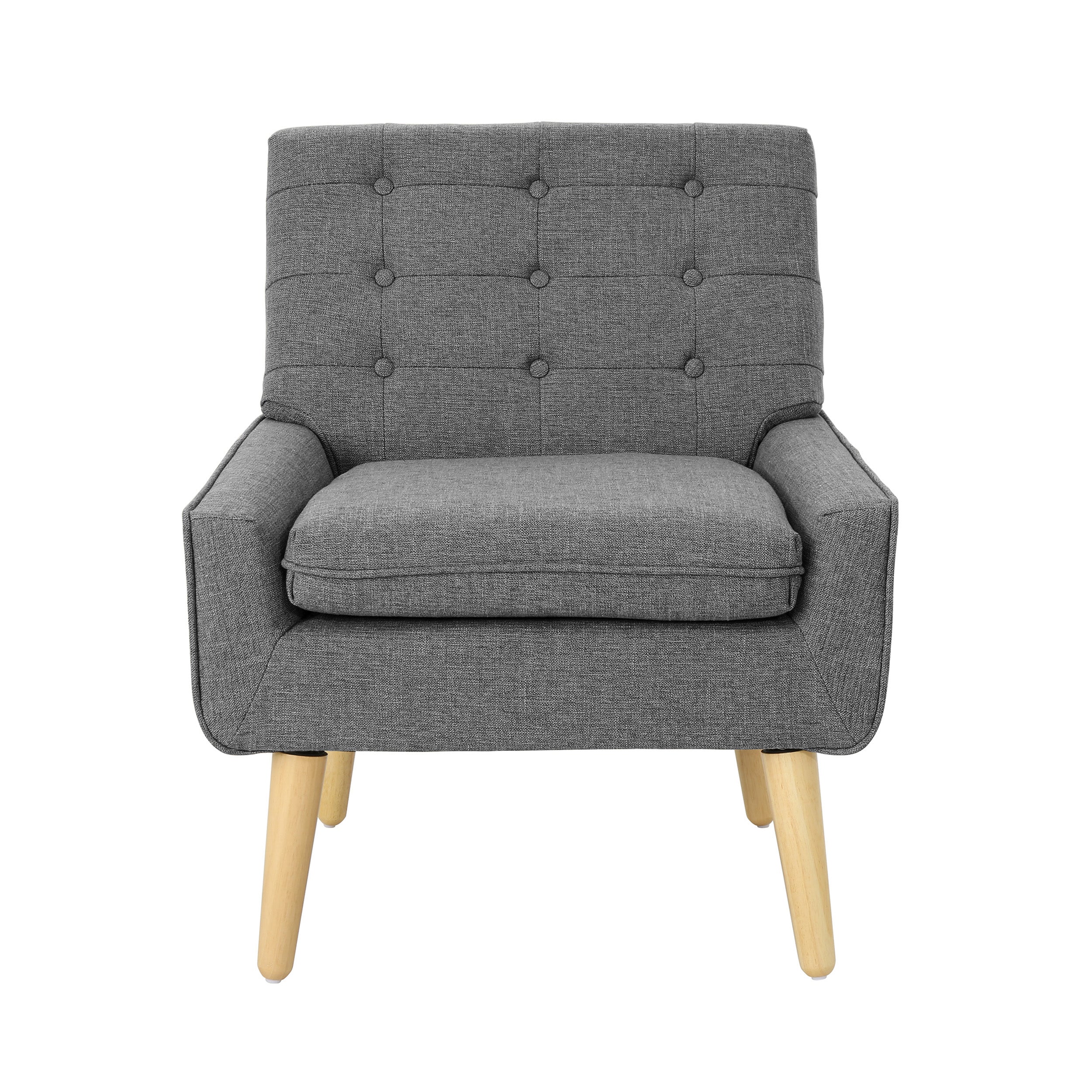 Eilidh Mid-Century Modern Button Tufted Fabric Chair