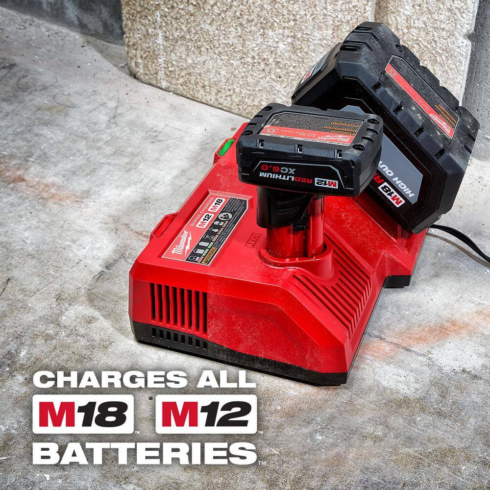 MW M12 and M18 12-Volt18-Volt Lithium-Ion Multi-Voltage Super Charger Battery Charger with 3.0Ah Battery Pack (2-Pack) 48-59-1811-48-11-1837