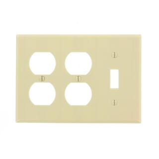 Leviton Ivory 3-Gang 1-Toggle2-Duplex Wall Plate (1-Pack) 86047