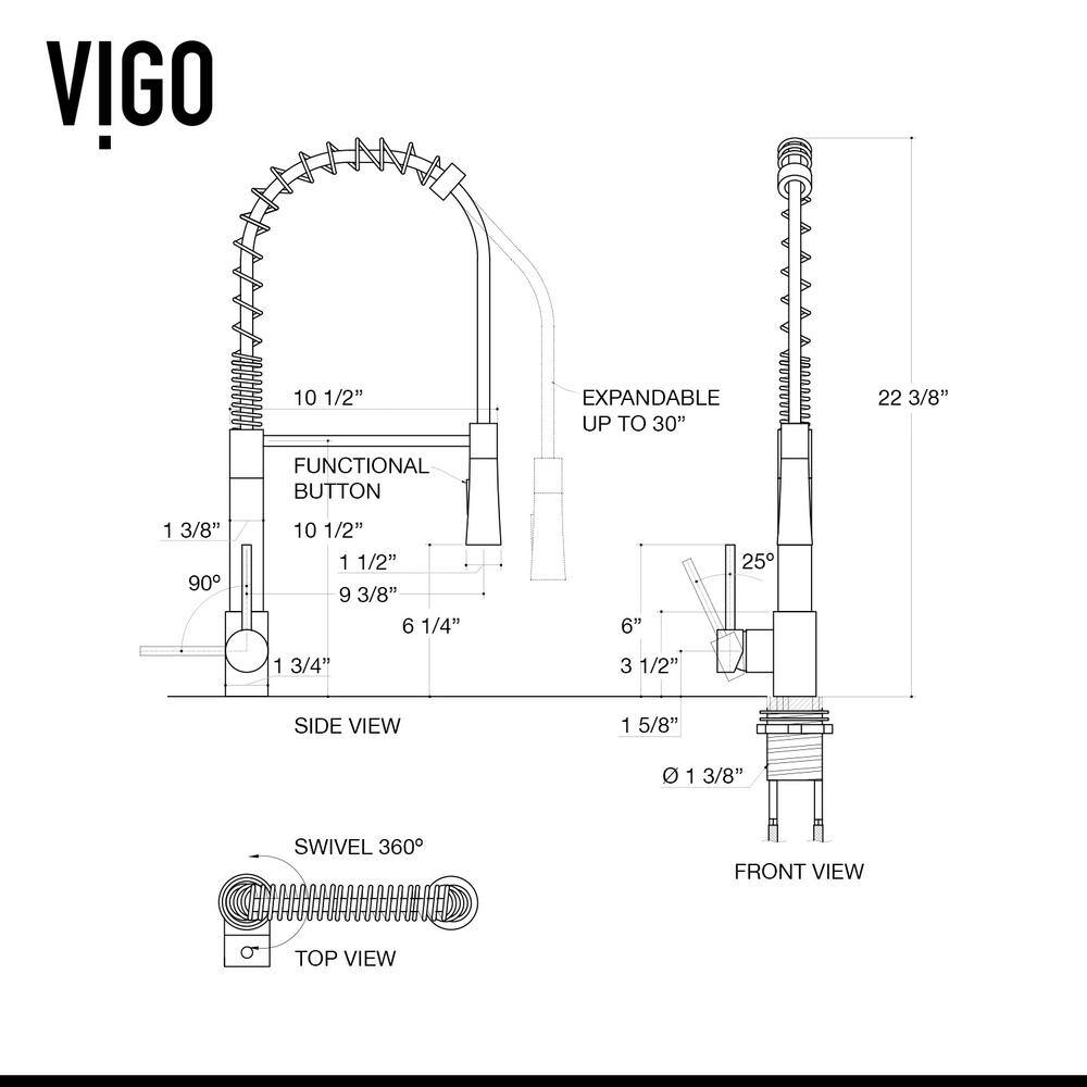 VIGO Laurelton Single Handle Pull-Down Sprayer Kitchen Faucet in Matte Black VG02032MB