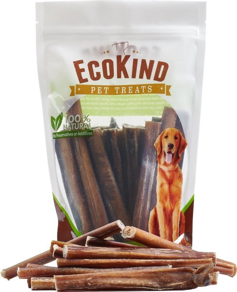 EcoKind Odor Free Natural Bully Sticks Dog Treats， 1-lb bag， 6 inches