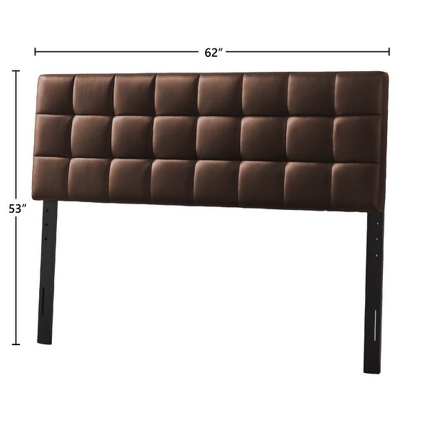 Varya Tufted Faux Leather Upholstered Panel Headboard (Brown/ Black) - - 32043380