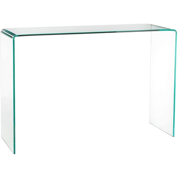 Modern Contemporary Bent Glass Entryway Console Table， 43