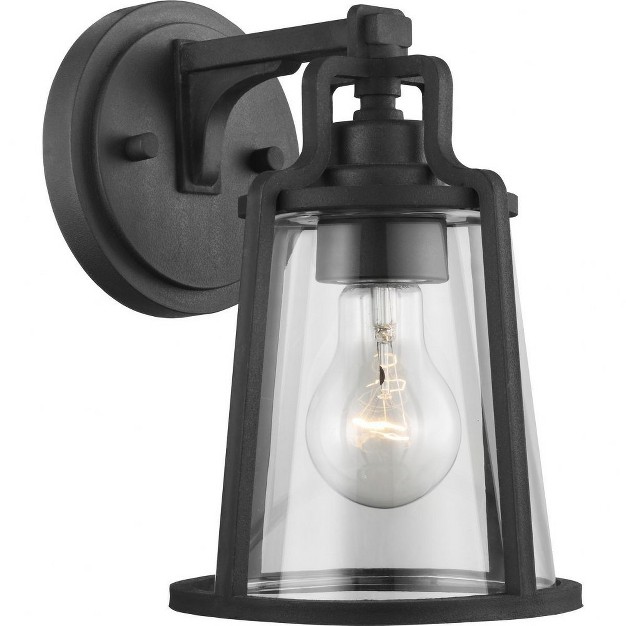 Progress Lighting Benton Harbor 1 light Outdoor Wall Lantern In Black With Clear Glass Shade