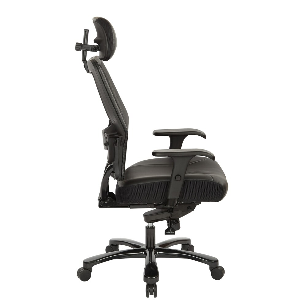 Executive Big and Tall Chair in Black Bonded Leather