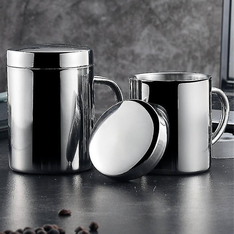 Wholesale Bubble Tea Cups Water Drink Double Wall Stainless Steel Mug Cup With Lid