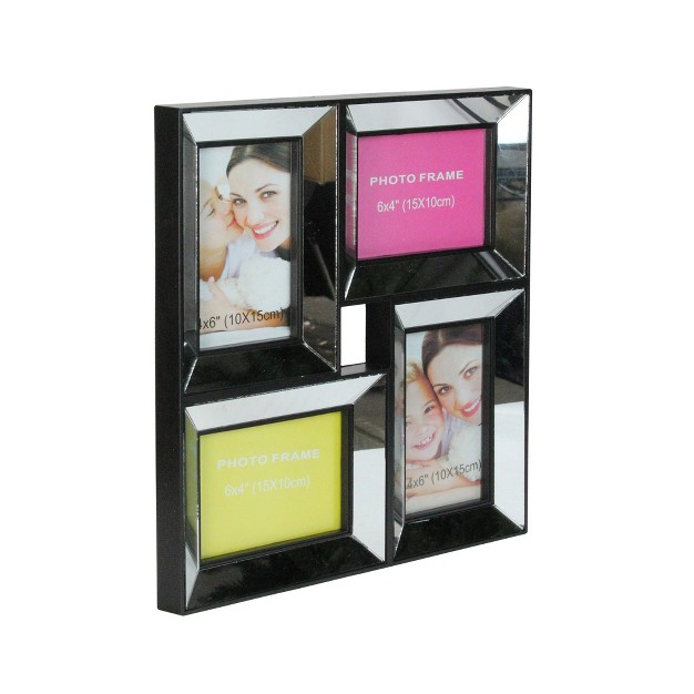 Black Trimmed Glass Encased Collage Photo Picture Frame Wall Decoration