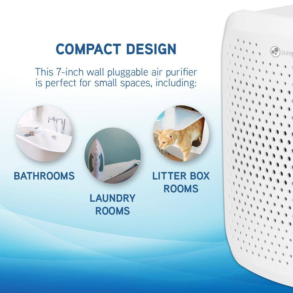 Pure Guardian Odor Eliminating Pluggable Air Purifier with Nightlight for Small Rooms AP201W