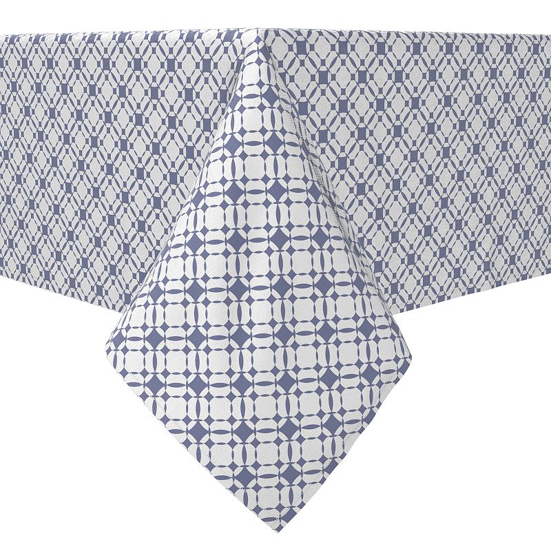 Square Tablecloth， 100% Cotton， 60x60， Blue Grid Tiles