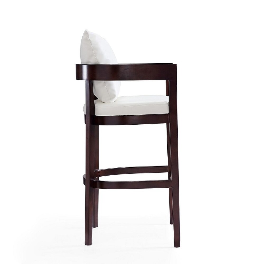 Manhattan Comfort Ritz 38 in. Dark Walnut Beech Wood Barstool (Set of 3)