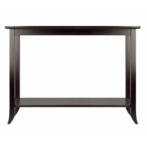 Genoa Console Table Glass Top Espresso Winsome