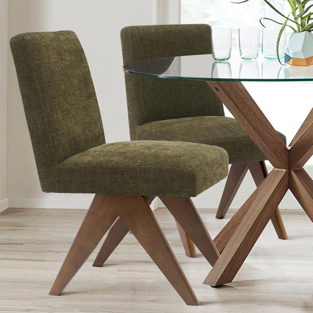 Elevens Mid Century Modern Dining Chair Green (Set of 2) MORGAN-CHAIR-GREEN