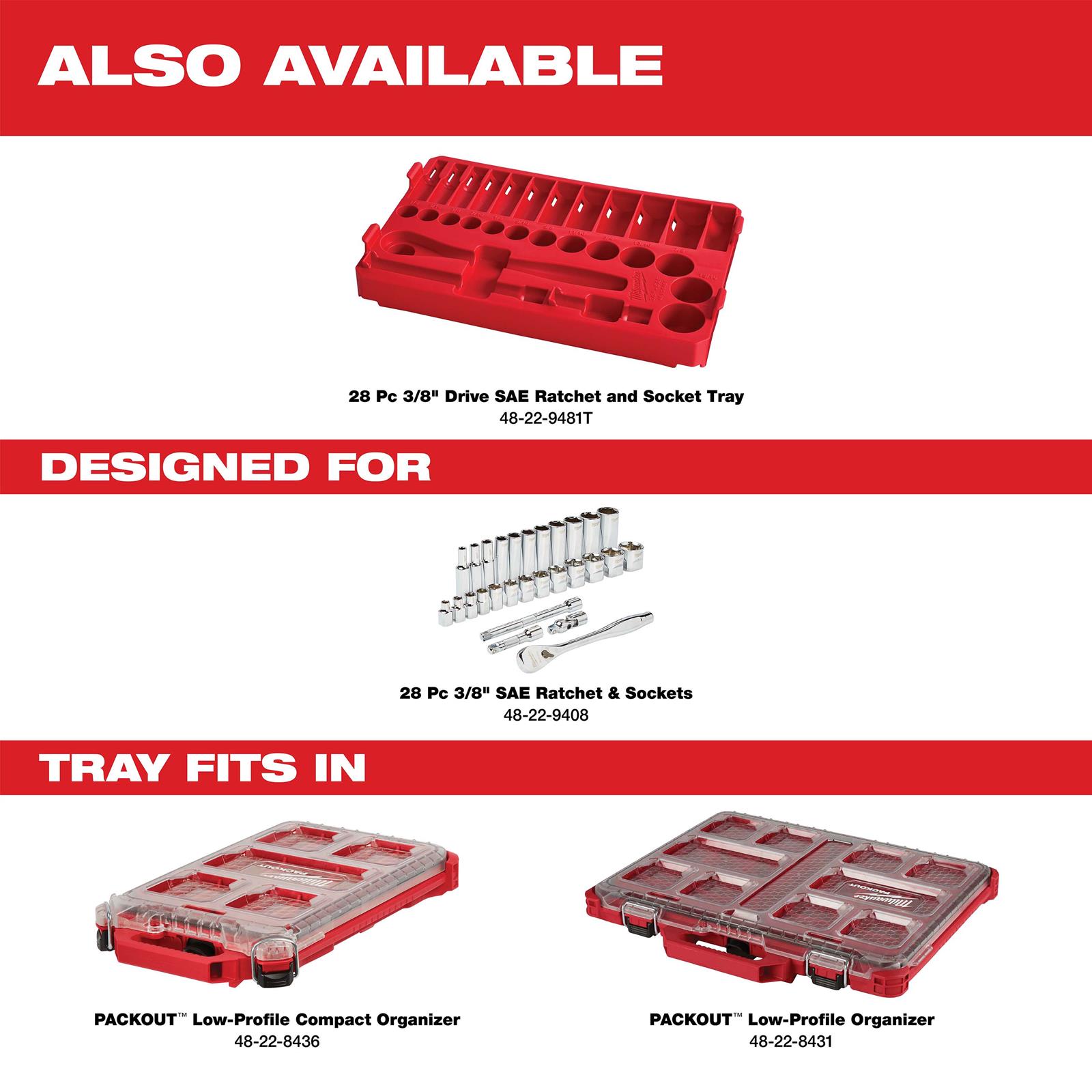 Milwaukee Tool 48-22-9408 Milwaukee 28-Piece Ratchet and Socket Sets