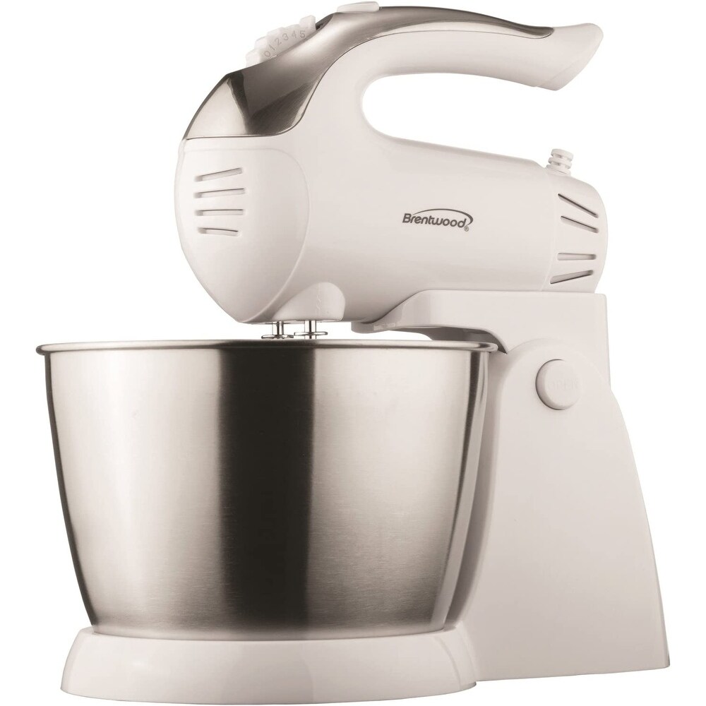 Brentwood SM 1152 5 Speed plus Turbo Stand Mixer   3QT Bowl   11.8 x 8 x 12