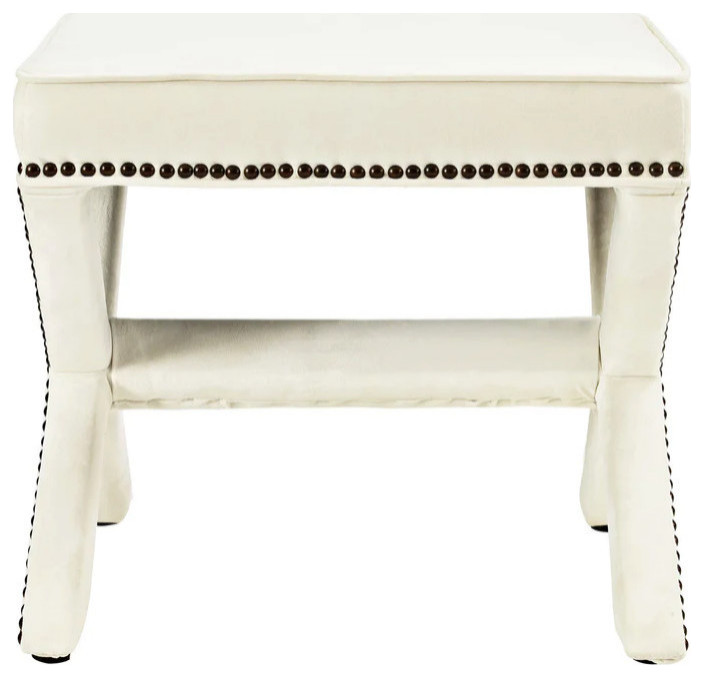 Tillie Ivory Bench/ Ottoman   Transitional   Footstools And Ottomans   by Virgil Stanis Design  Houzz