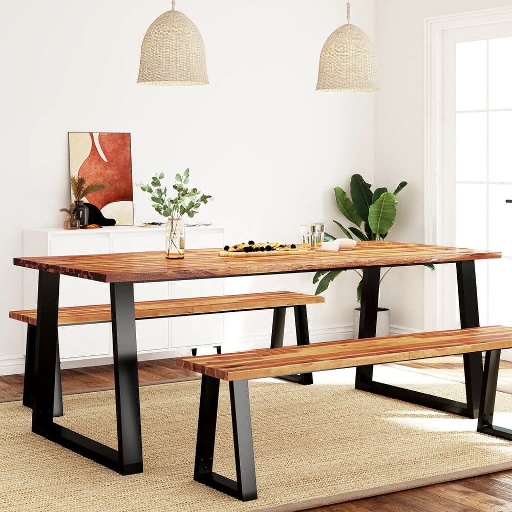 vidaXL Dining Table with Live Edge 78.7\